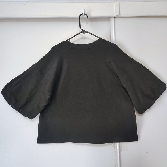 Madewell Puff Sleeve Sweatshirt Tee Women's Cotton Black sz XL. - Picture 5 of 16